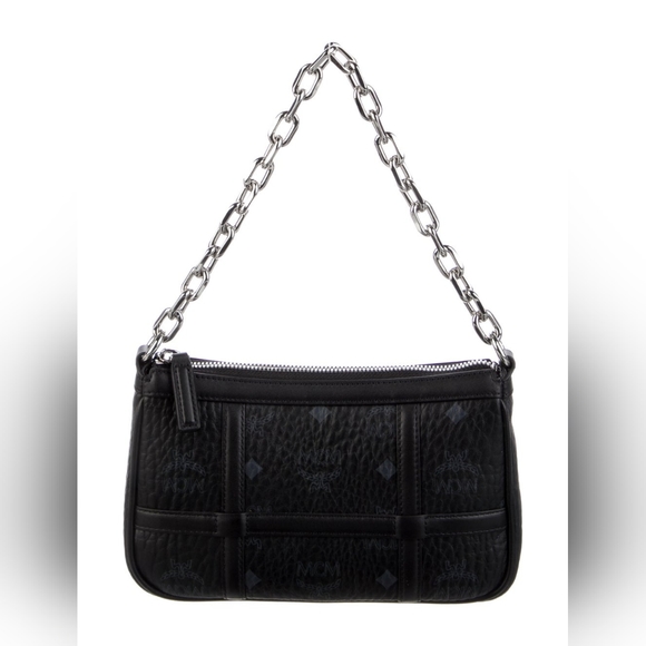 New MCM Aren Shoulder Bag in Visetos Black Sz Mini - Picture 5 of 15